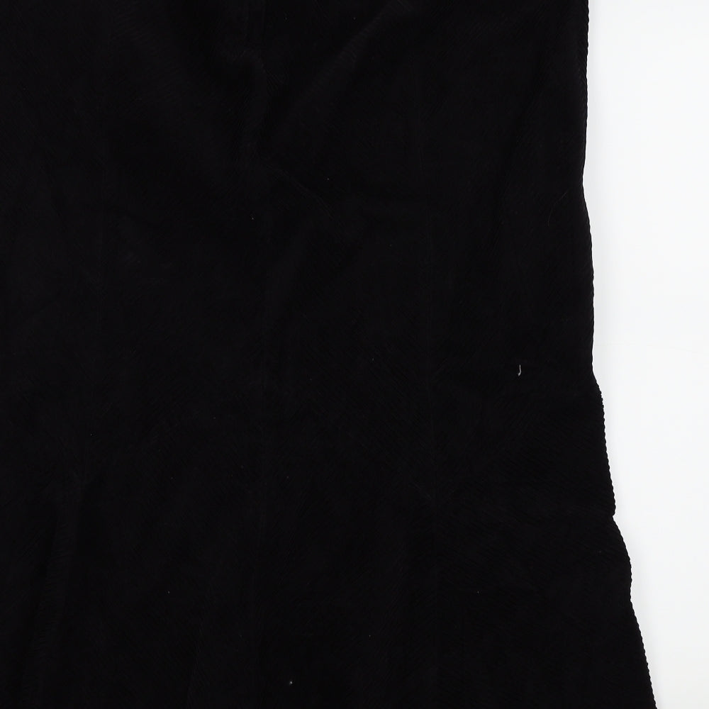 Evans Womens Black  Corduroy A-Line Skirt Size 20