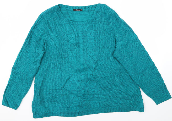 BM Womens Blue Pullover Jumper Size XL