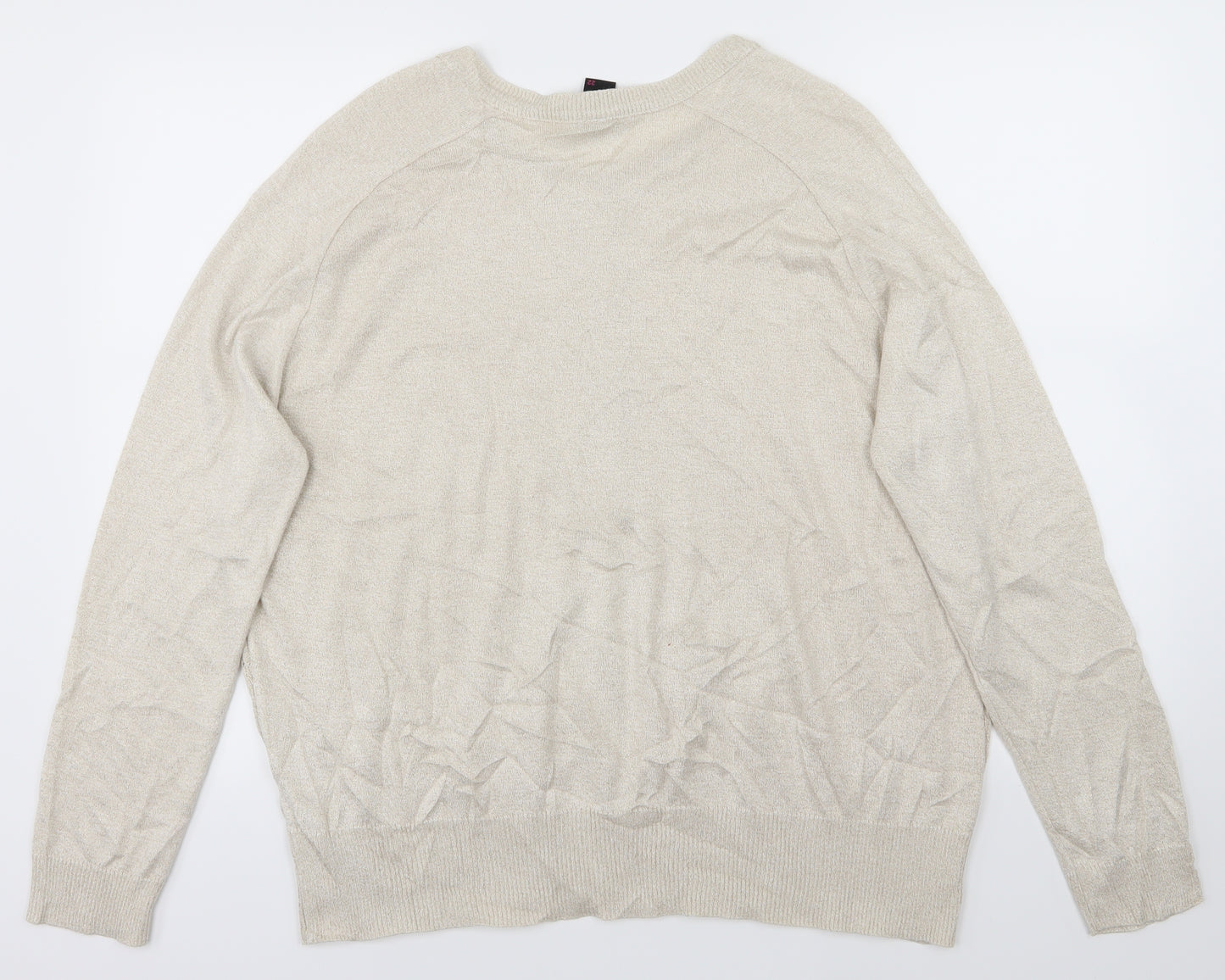 TU Womens Beige   Cardigan Jumper Size 20  - Gold Glitter