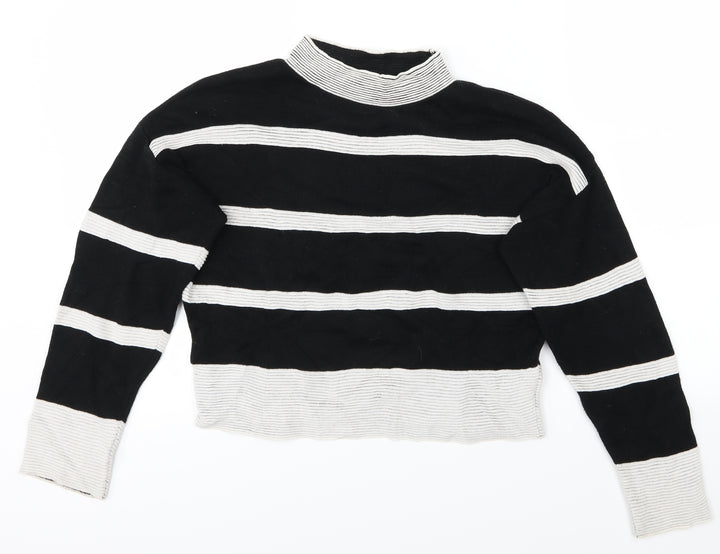 Atmosphere Womens Black Striped  Pullover Jumper Size S  - Cropped