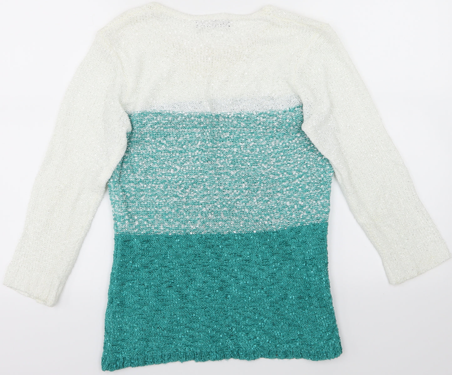 BM Womens Green Striped  Pullover Jumper Size S