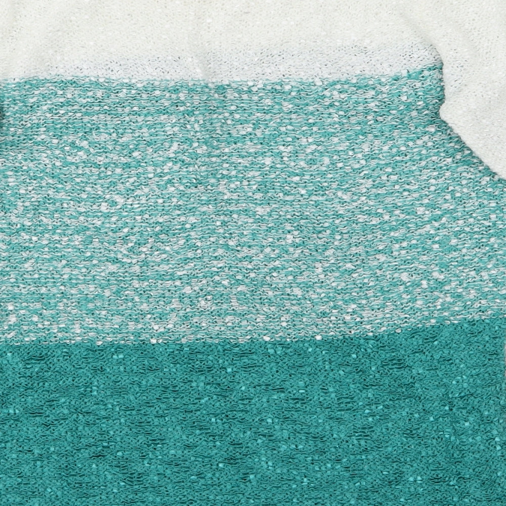 BM Womens Green Striped  Pullover Jumper Size S