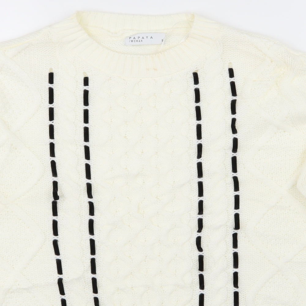 Papaya Womens White   Pullover Jumper Size 8