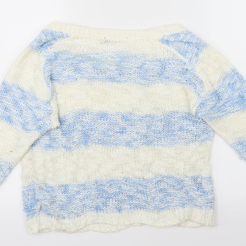 Store 21 Womens White Striped  Pullover Jumper Size M
