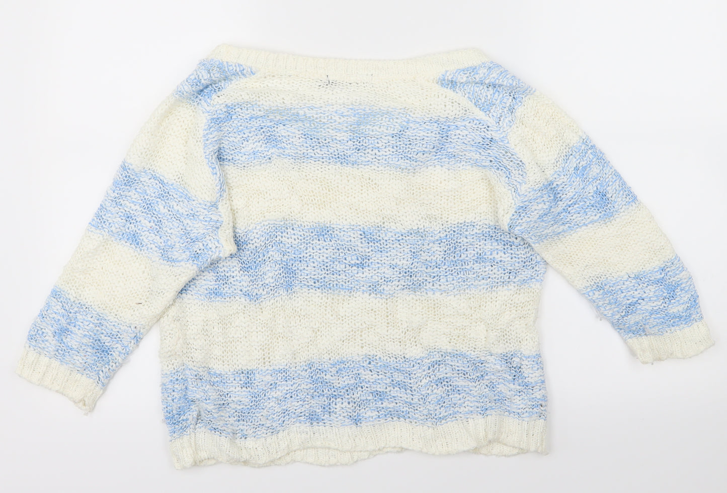 Store 21 Womens White Striped  Pullover Jumper Size M