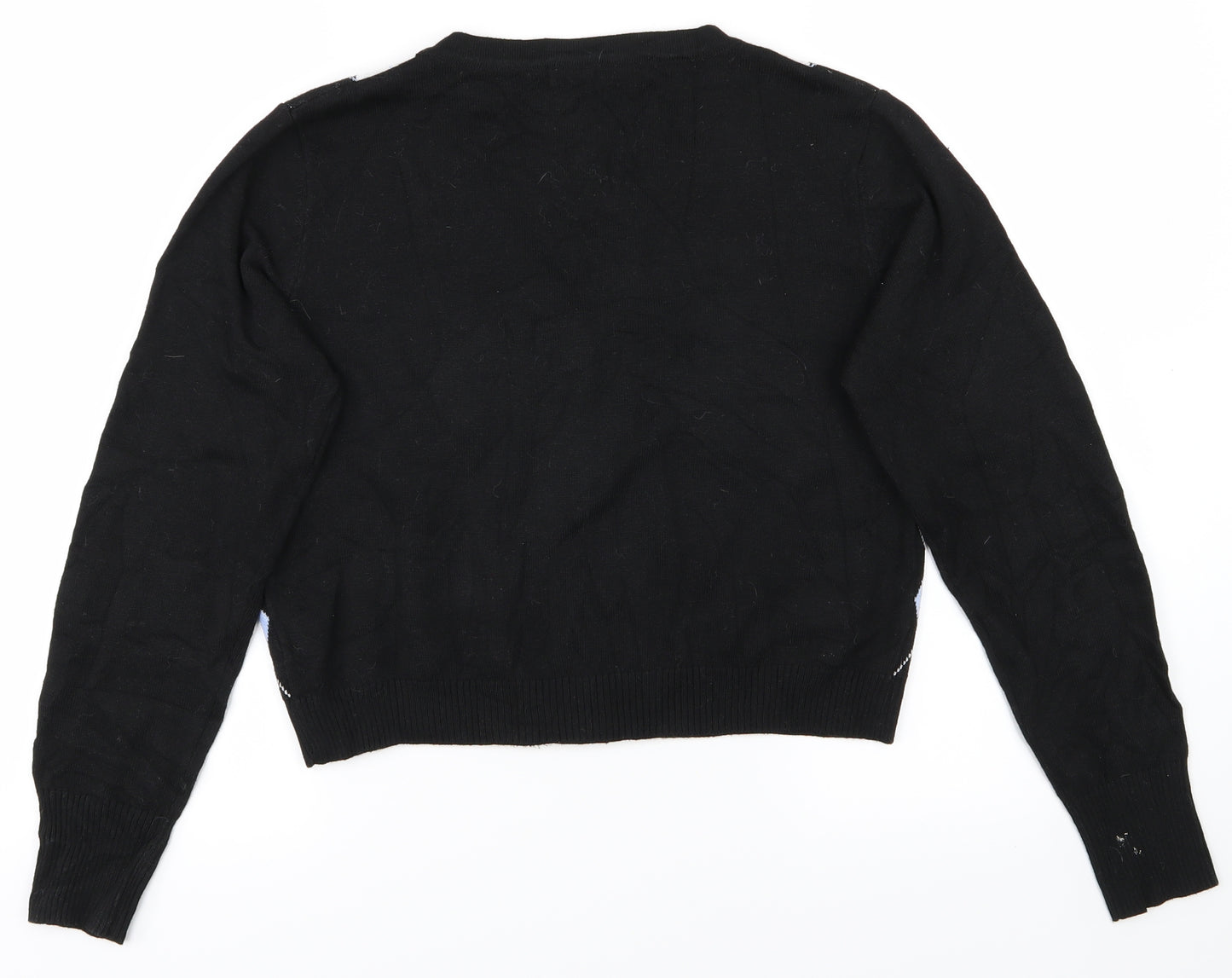 SheIn Womens Black Plaid  Cardigan Jumper Size L