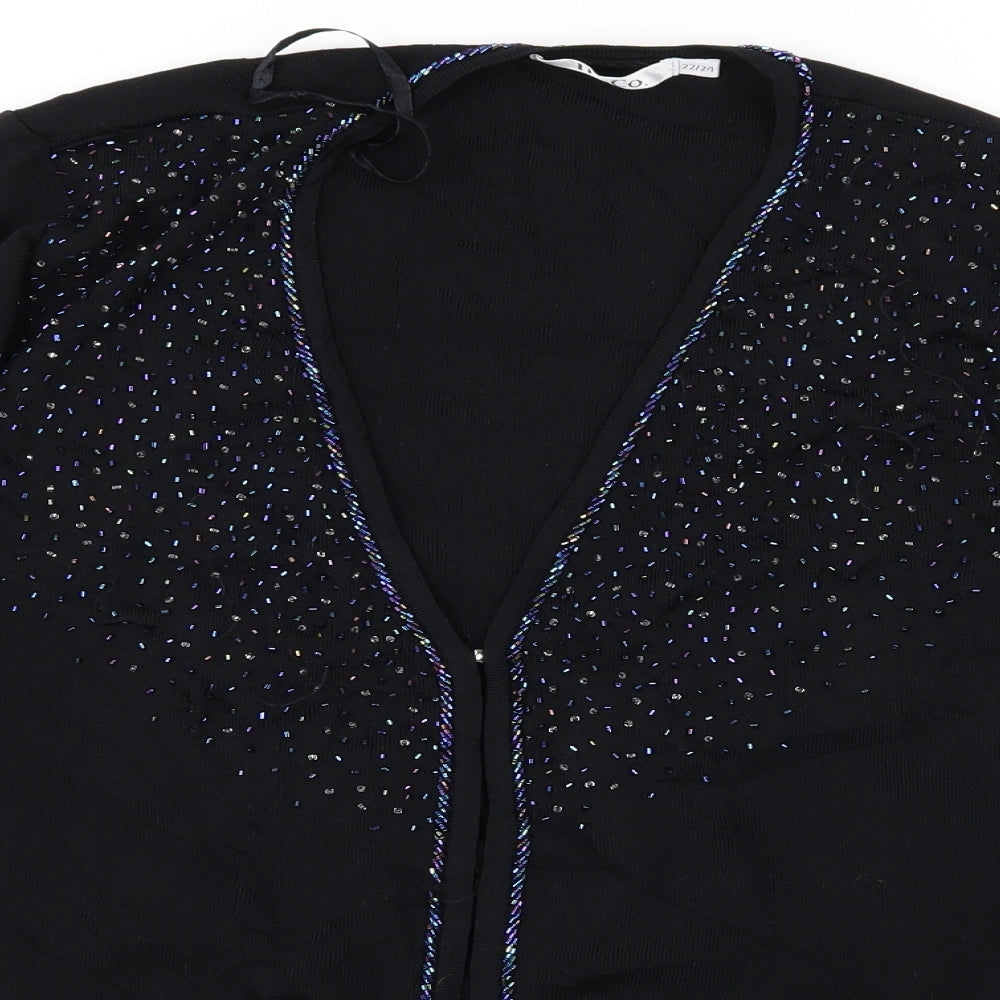 M&Co Womens Black   Cardigan Jumper Size 24
