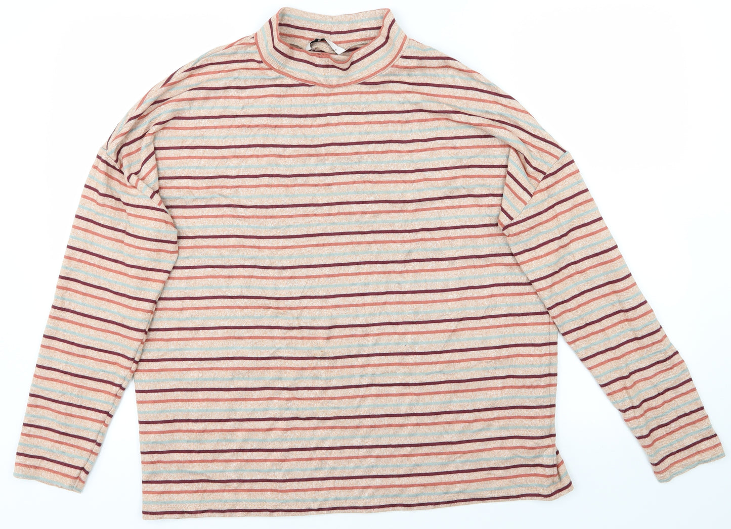 TU women Womens Red Striped  Basic T-Shirt Size 16