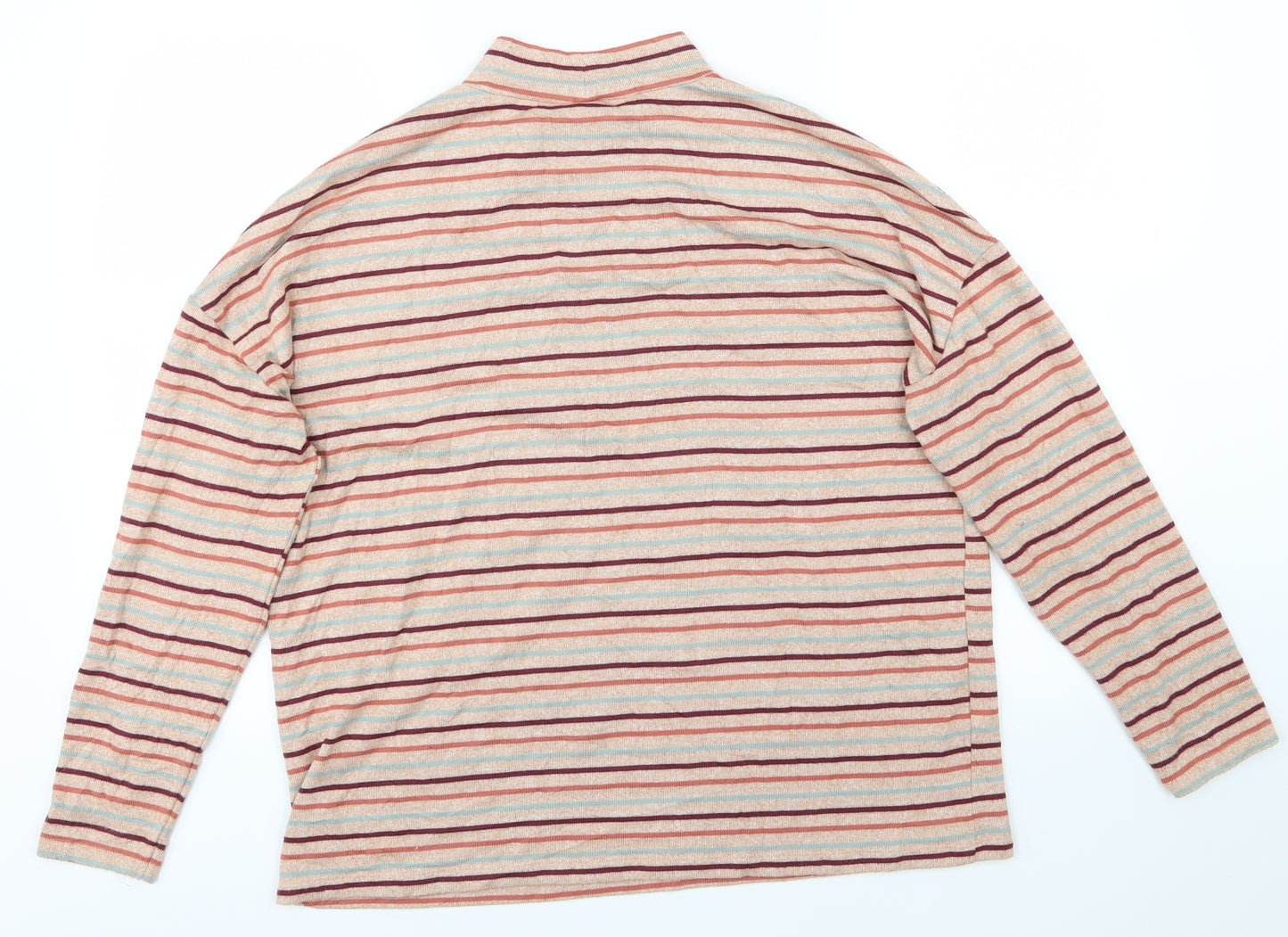 TU women Womens Red Striped  Basic T-Shirt Size 16