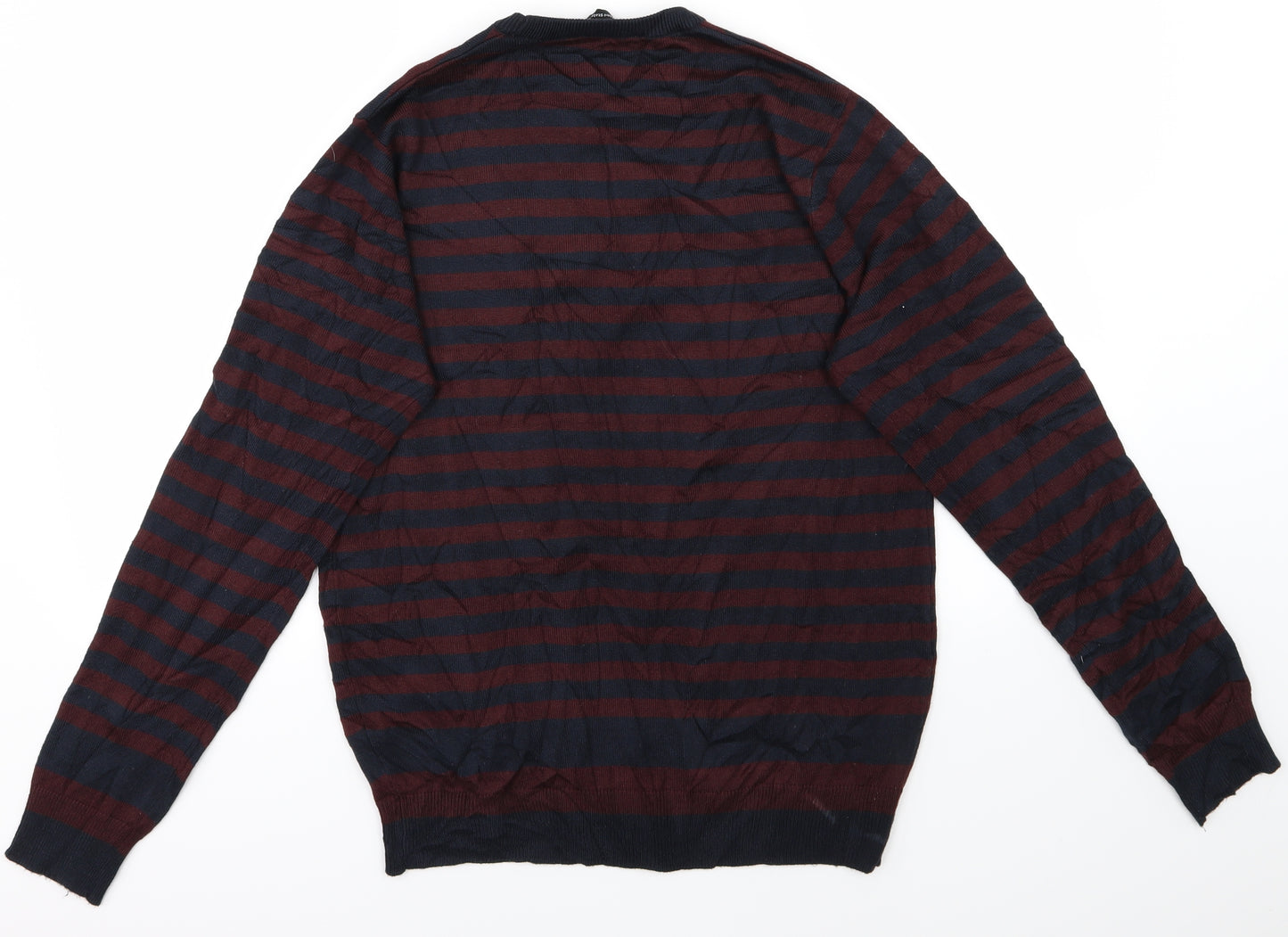 Cedar Wood State Mens Red Striped  Pullover Jumper Size M