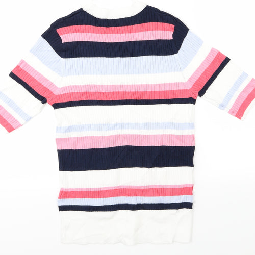 M&S Womens Pink Striped  Pullover Jumper Size 12