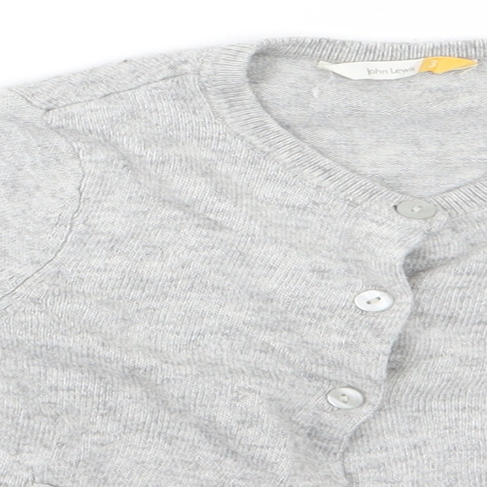 John Lewis Girls Grey   Cardigan Jumper Size 3 Years
