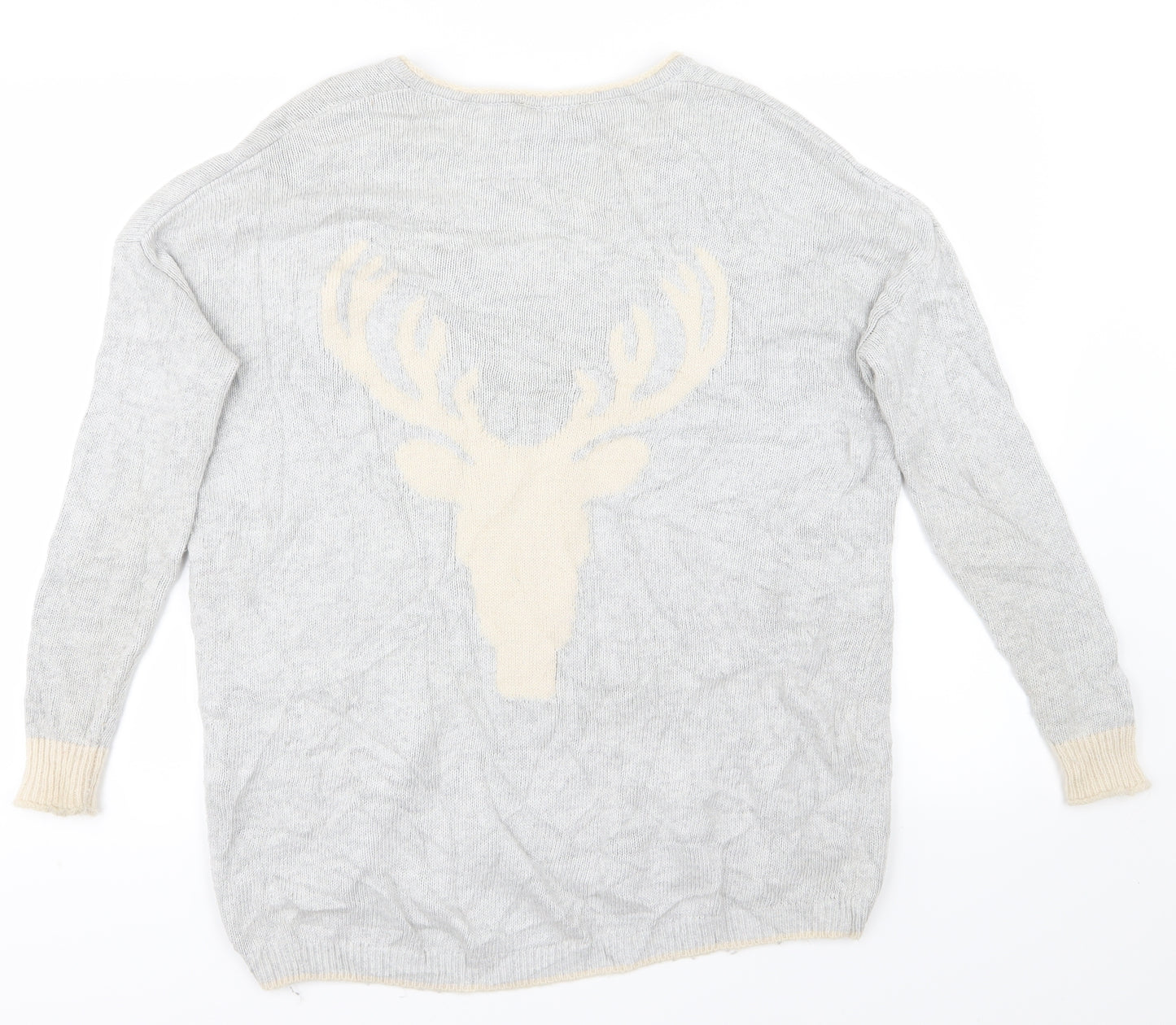 Mint Velvet Womens Grey   Pullover Sweatshirt Size 8  - Stag
