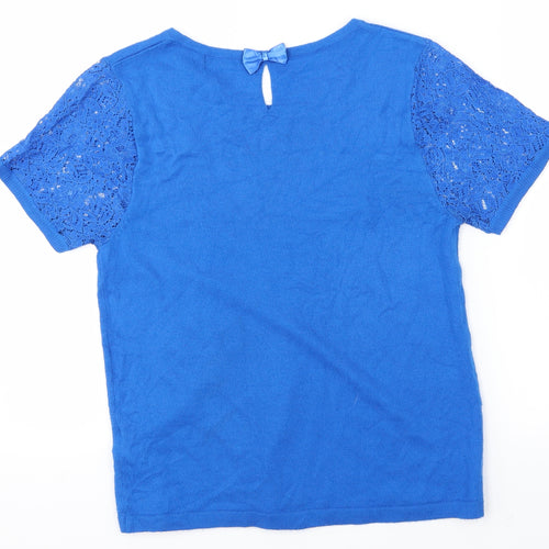 M&S Womens Blue   Basic T-Shirt Size 10