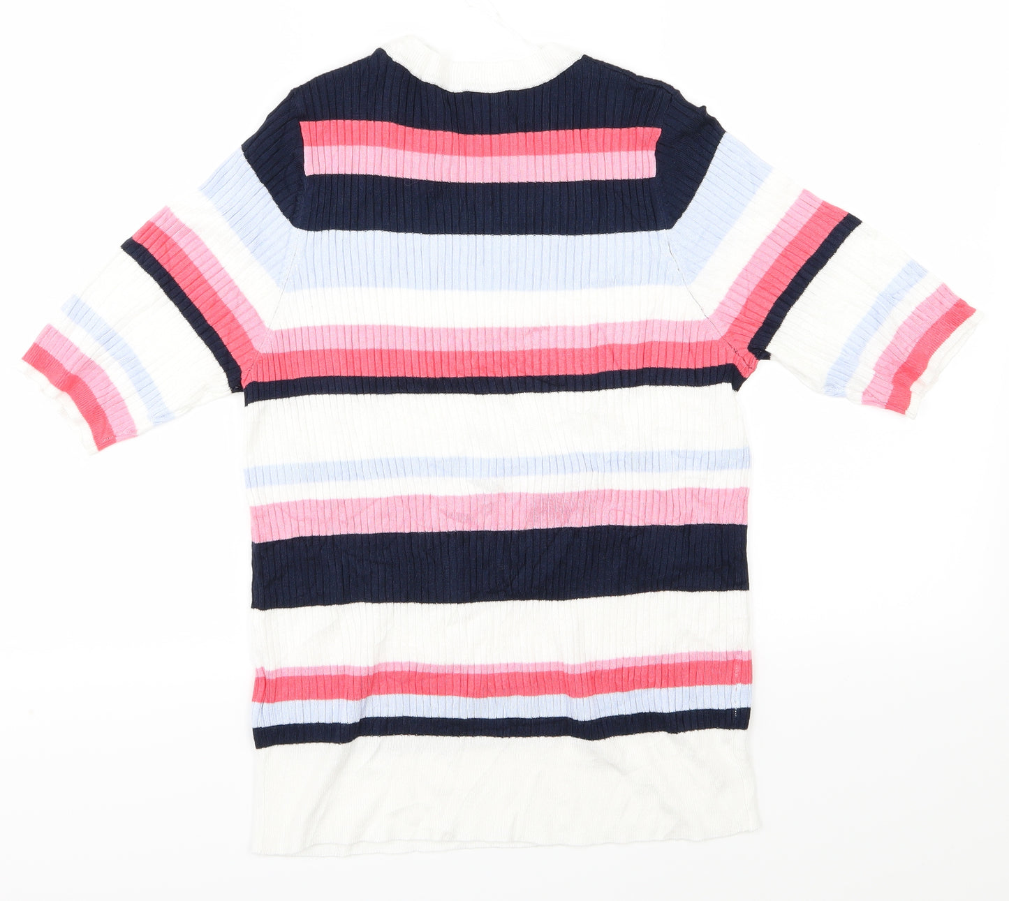 M&S Womens Pink Striped  Basic T-Shirt Size 16