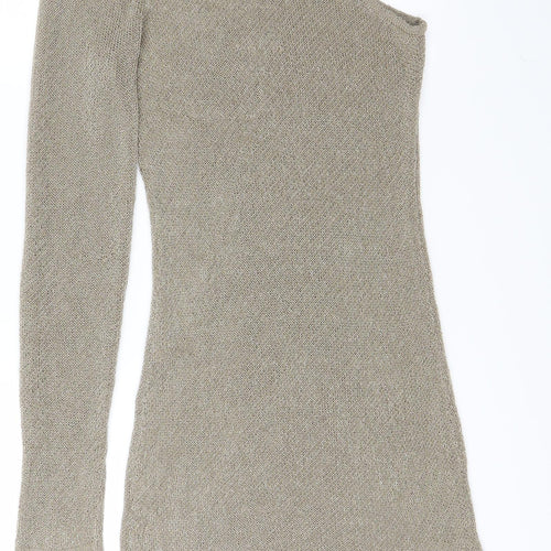 Boohoo Womens Gold   Shirt Dress  Size L