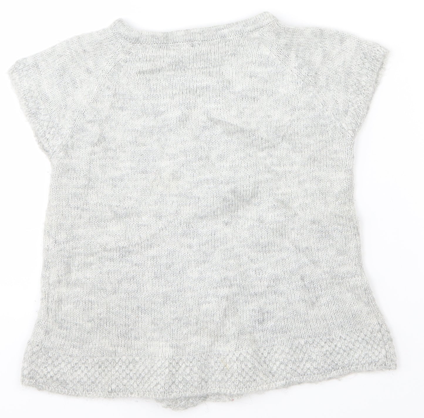 M&S Girls Grey   Cardigan Jumper Size 2-3 Years  - Flowers