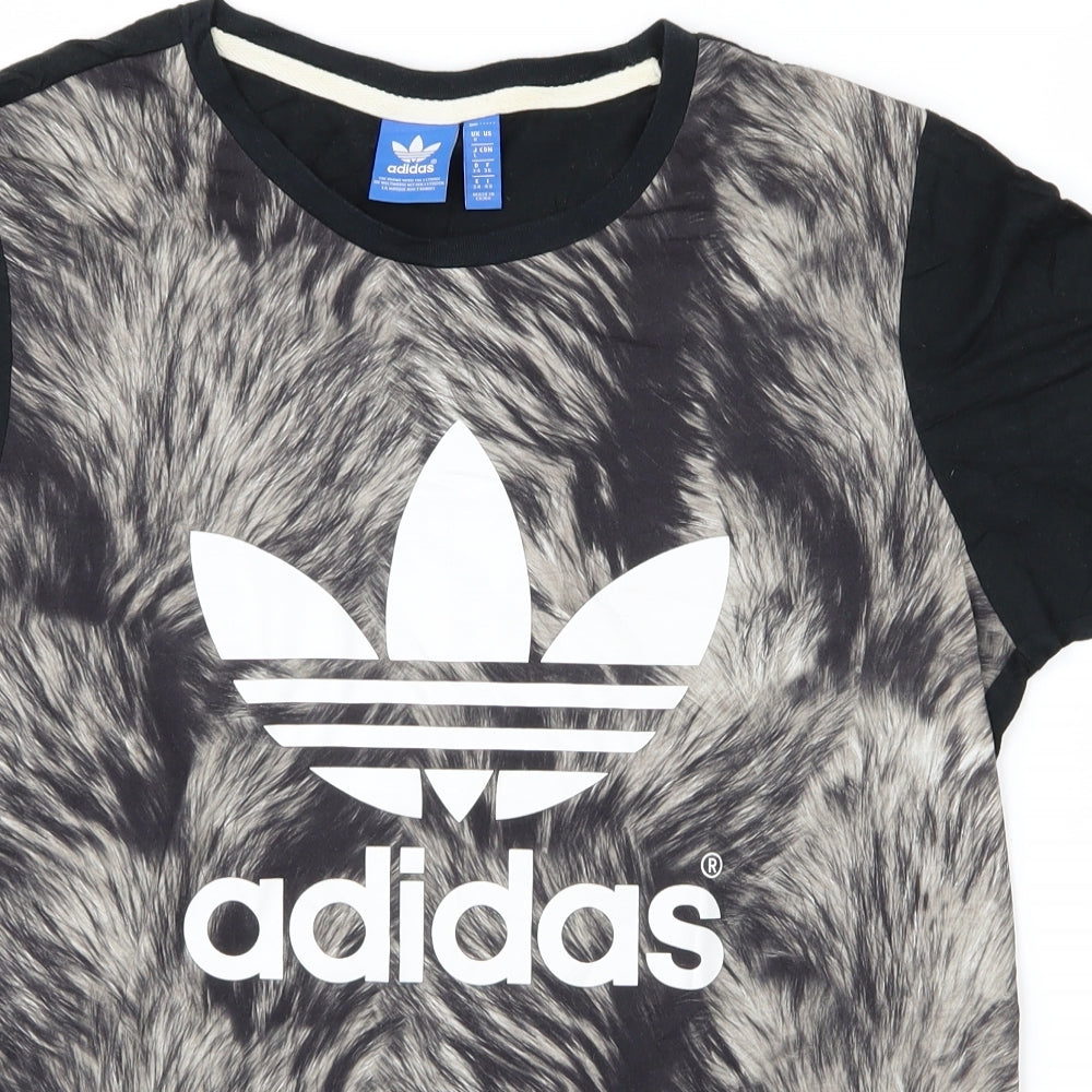 Addidas Womens Black   Basic T-Shirt Size 8  - Adidas, Fur Graphic