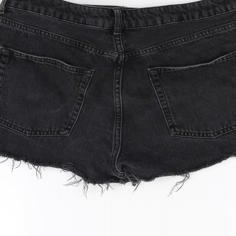 Topshop Womens Black   Cut-Off Shorts Size 16