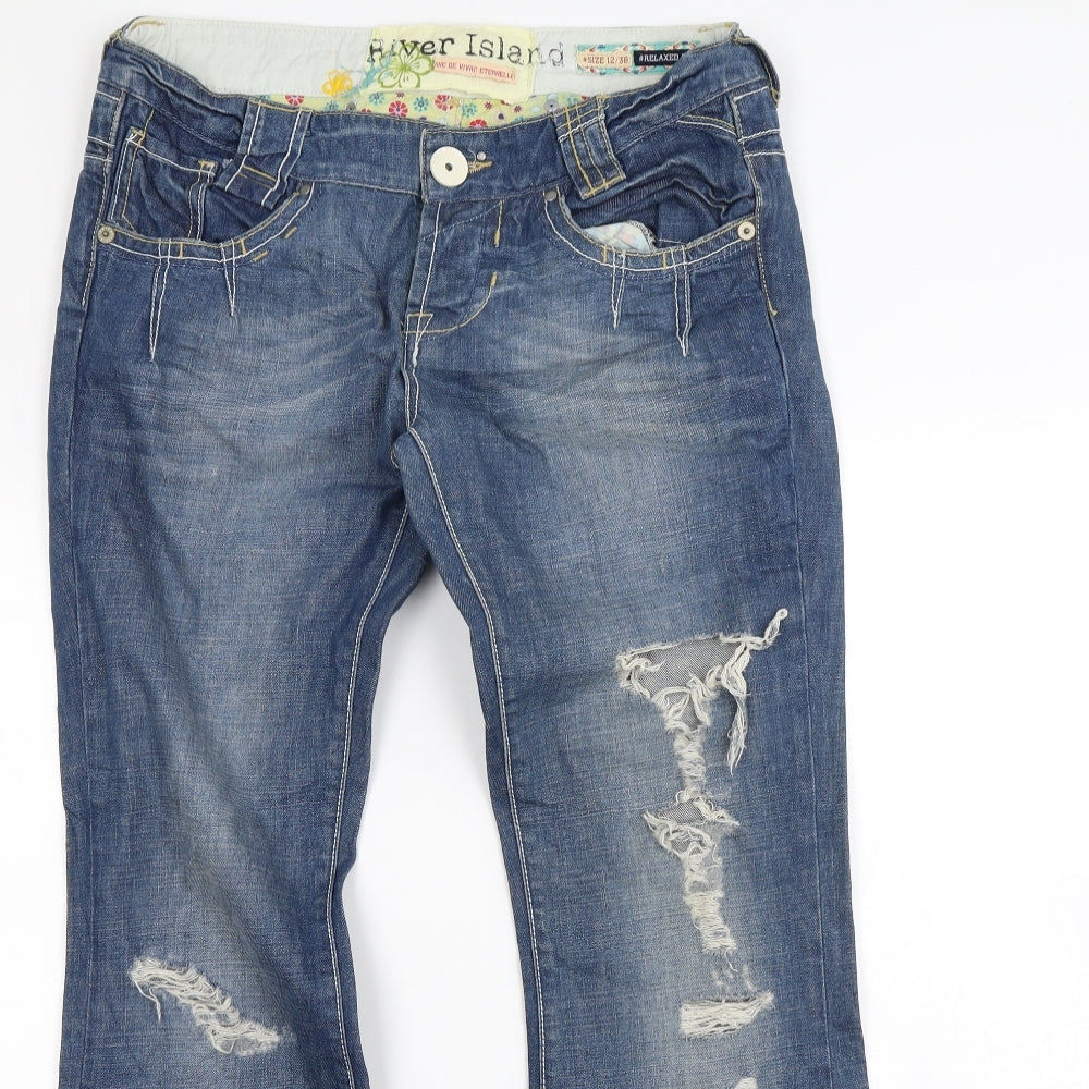 River Island Womens Blue   Flared Jeans Size 12 L30 in
