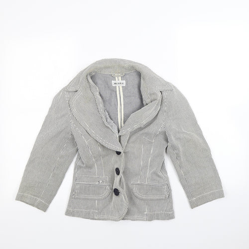 Moto Womens Blue Striped  Jacket  Size 8