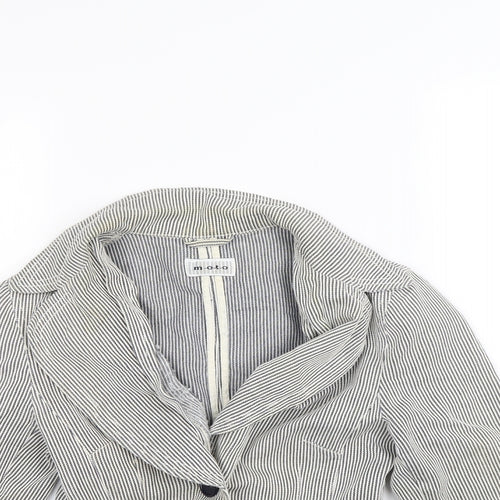 Moto Womens Blue Striped  Jacket  Size 8