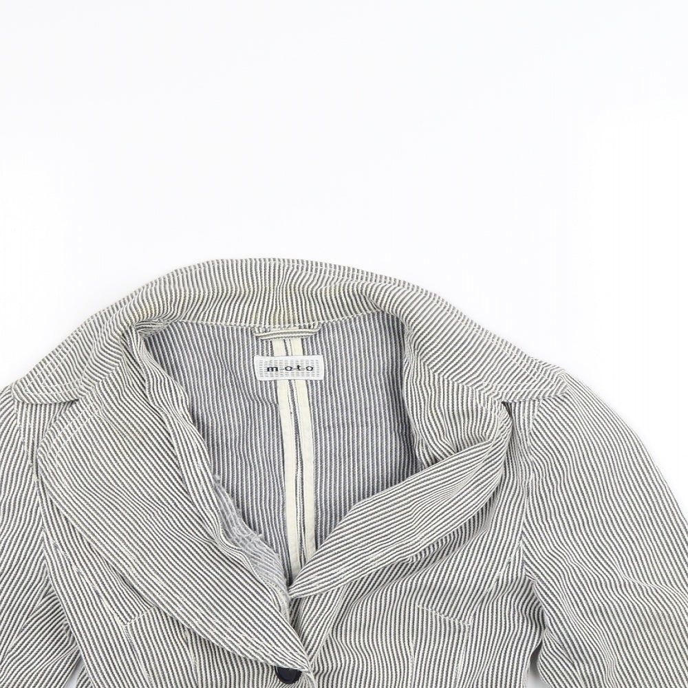 Moto Womens Blue Striped  Jacket  Size 8