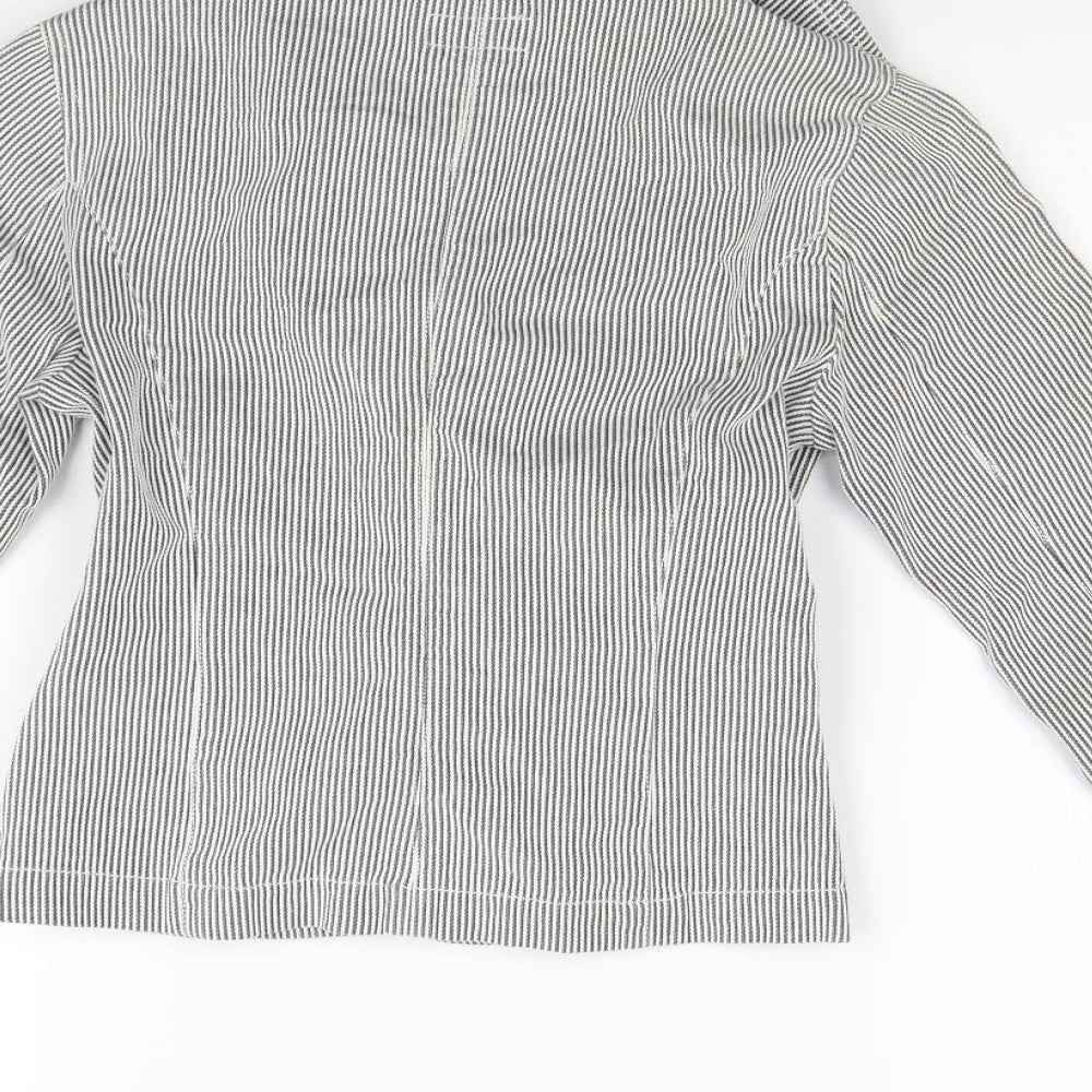Moto Womens Blue Striped  Jacket  Size 8