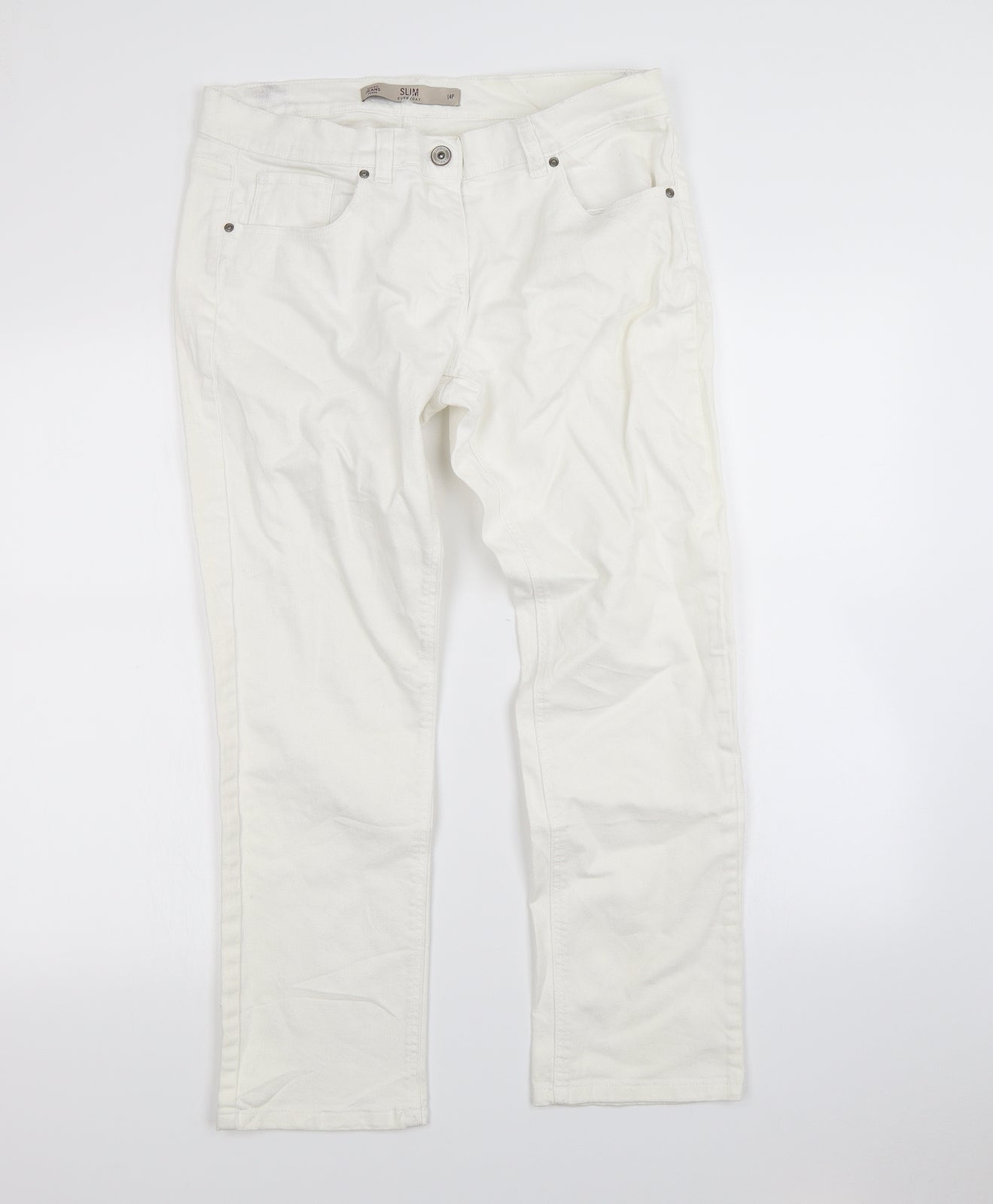 NEXT Womens White   Cropped Jeans Size 14 L27 in