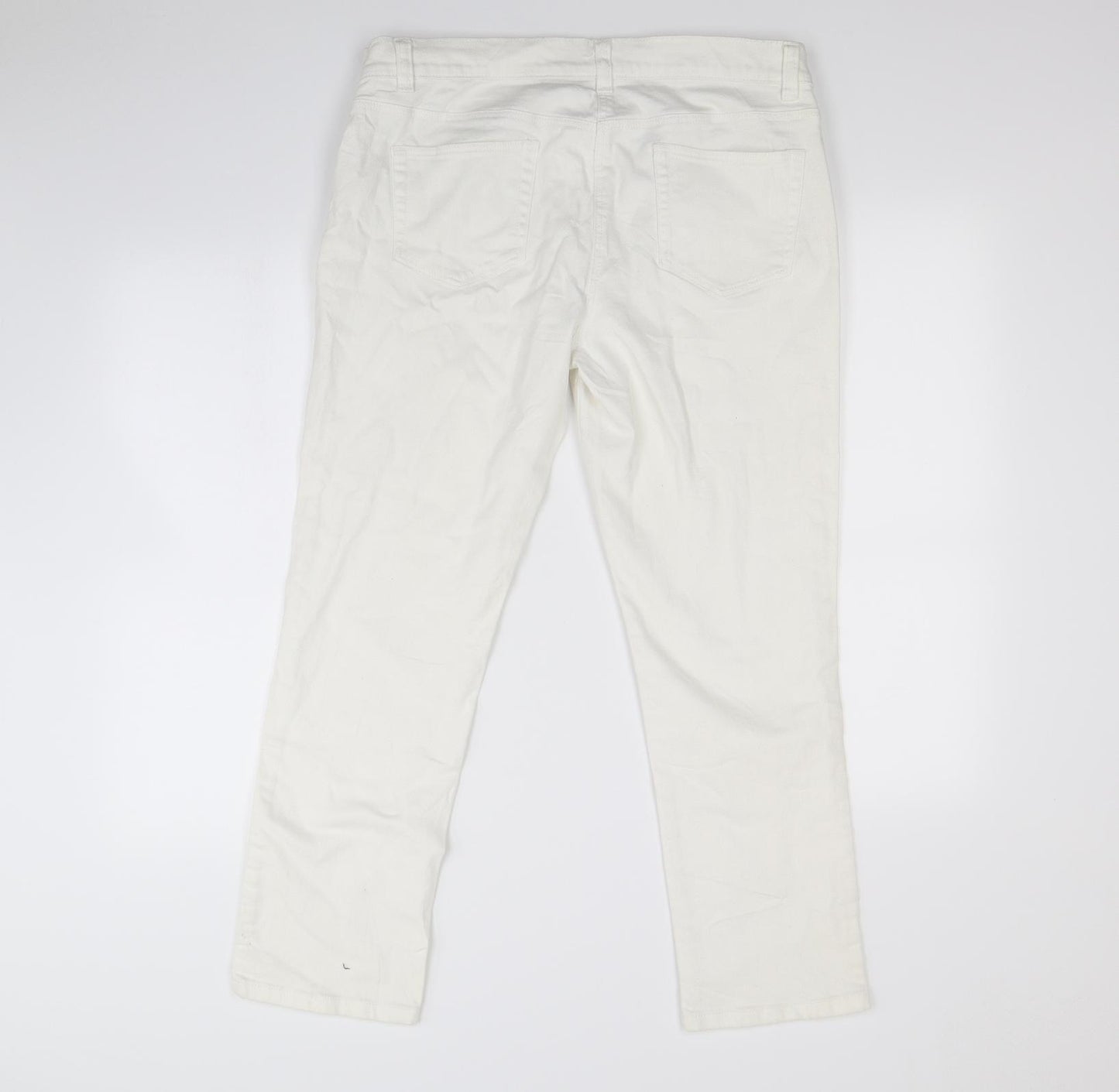 NEXT Womens White   Cropped Jeans Size 14 L27 in