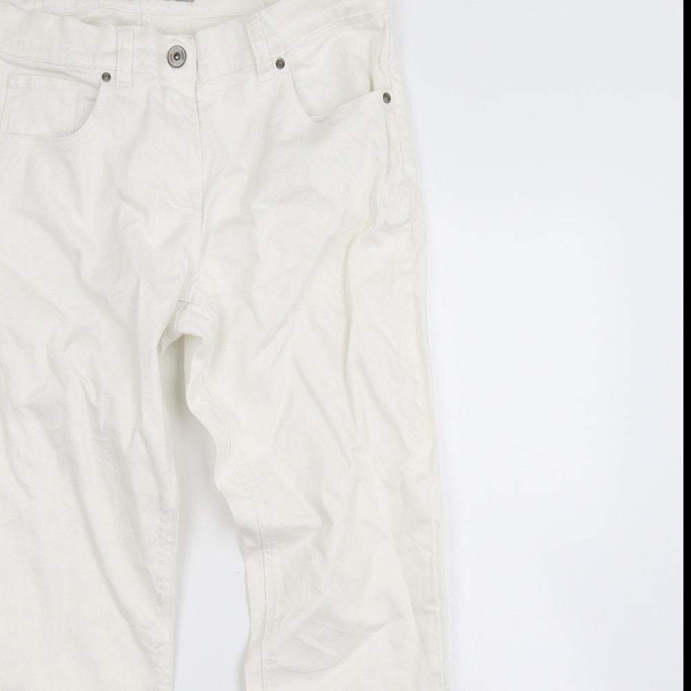 NEXT Womens White   Cropped Jeans Size 14 L27 in