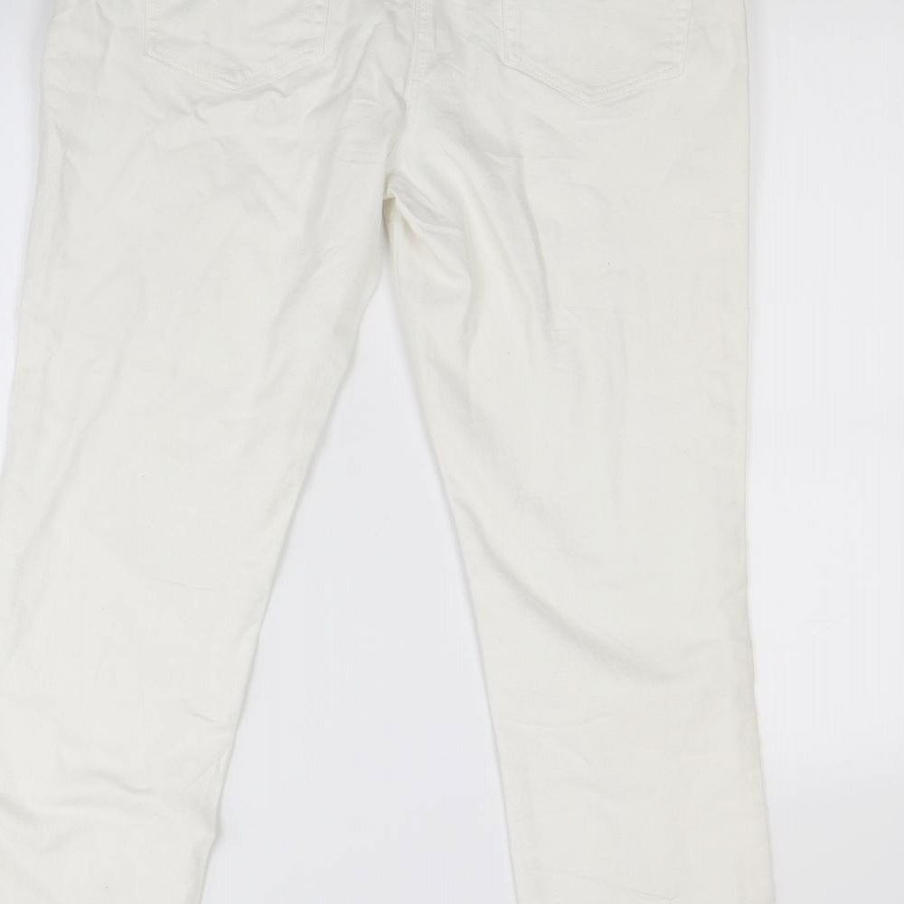 NEXT Womens White   Cropped Jeans Size 14 L27 in