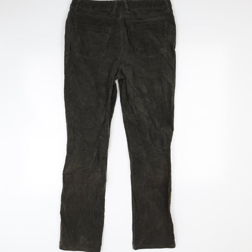 M&S Womens Green  Corduroy Trousers  Size 14 L30 in