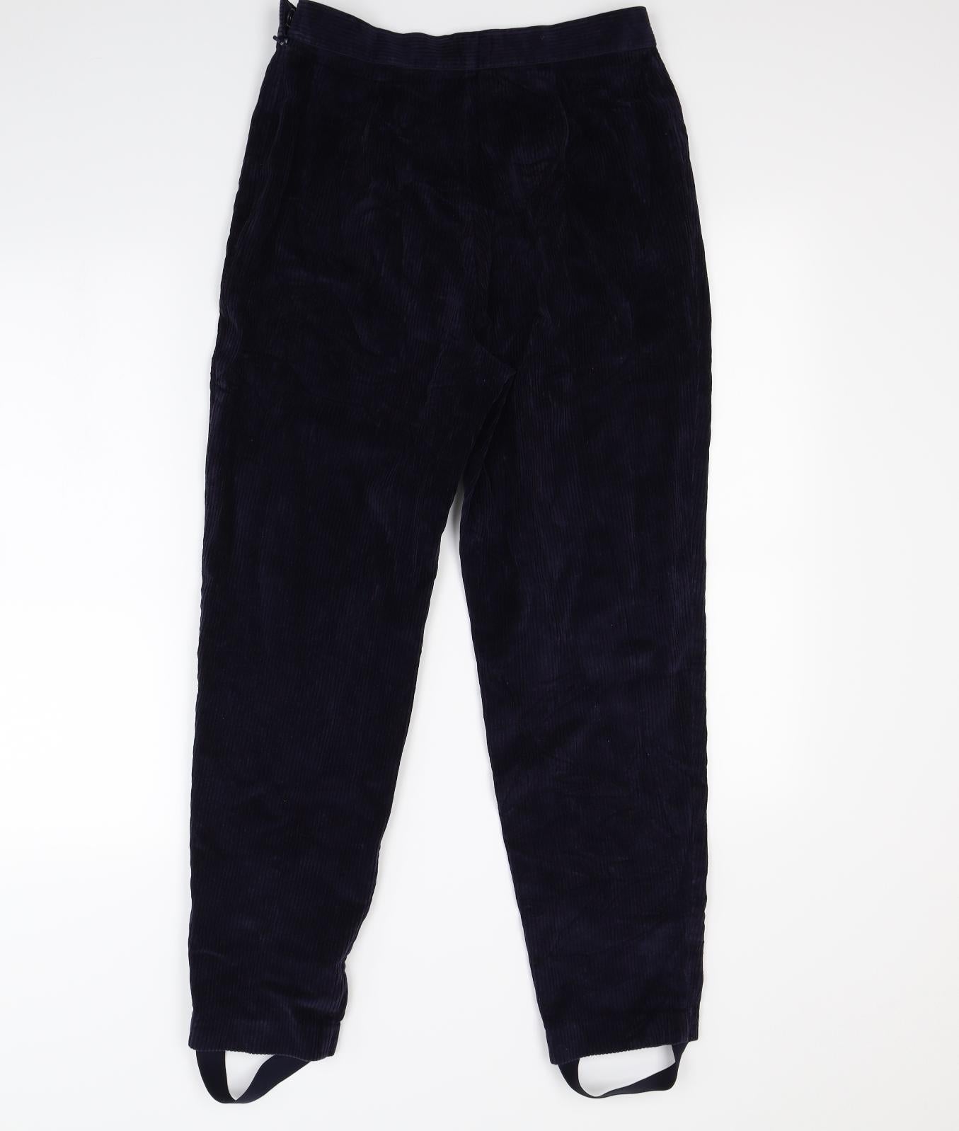 M&S Womens Blue  Corduroy Trousers  Size 14 L28 in