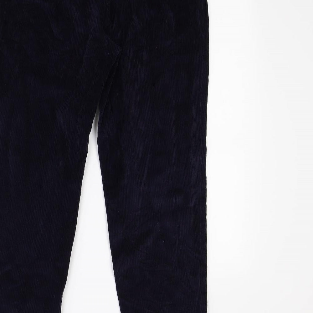 M&S Womens Blue  Corduroy Trousers  Size 14 L28 in