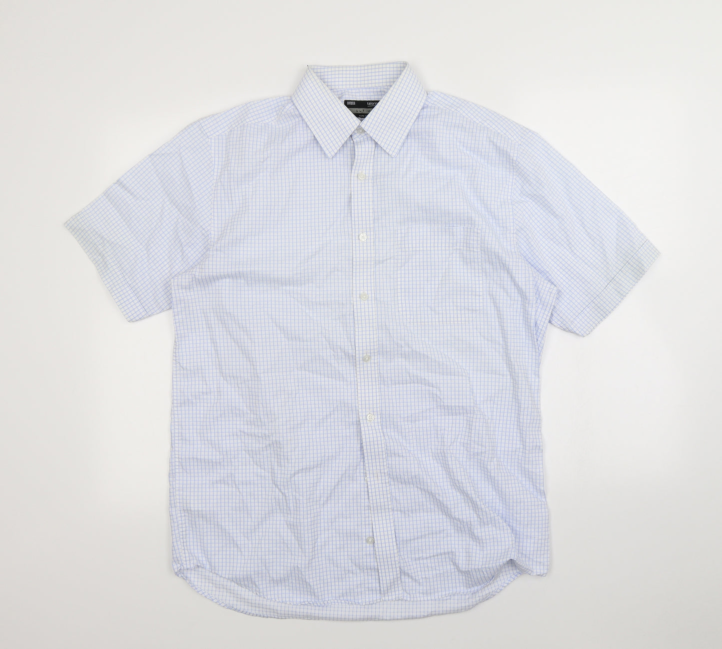 M&S Mens Blue Pinstripe   Dress Shirt Size L