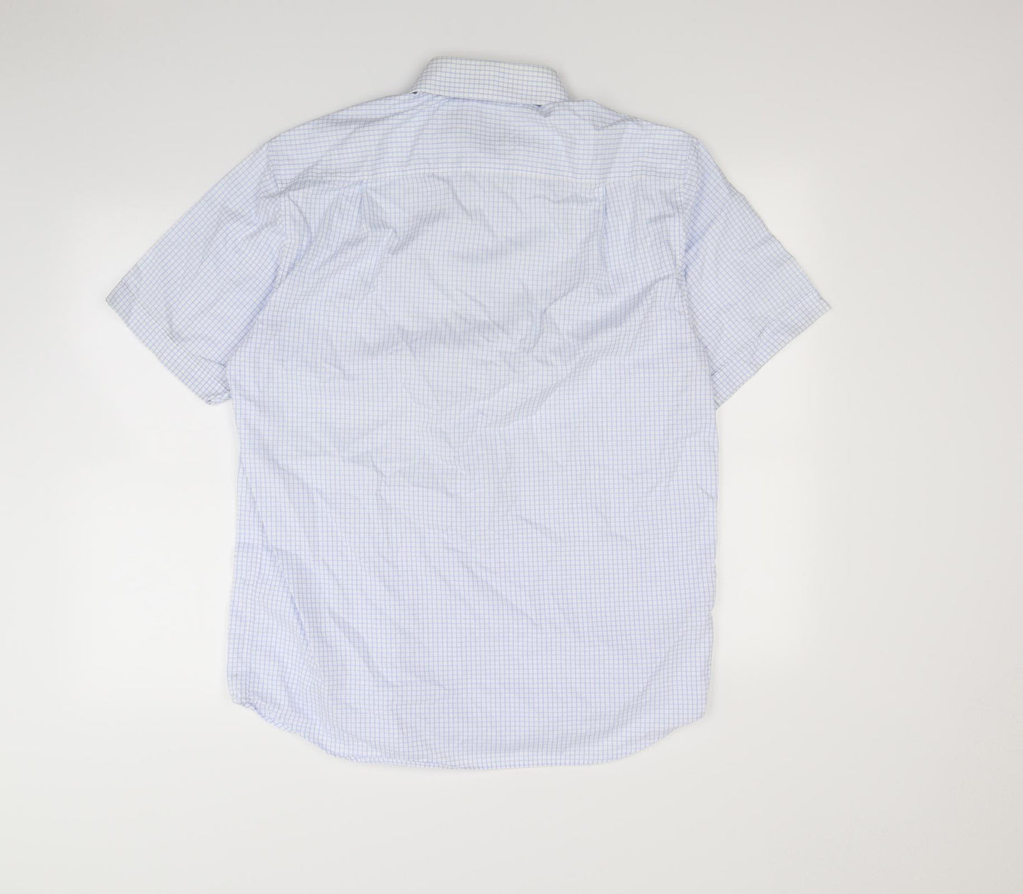 M&S Mens Blue Pinstripe   Dress Shirt Size L