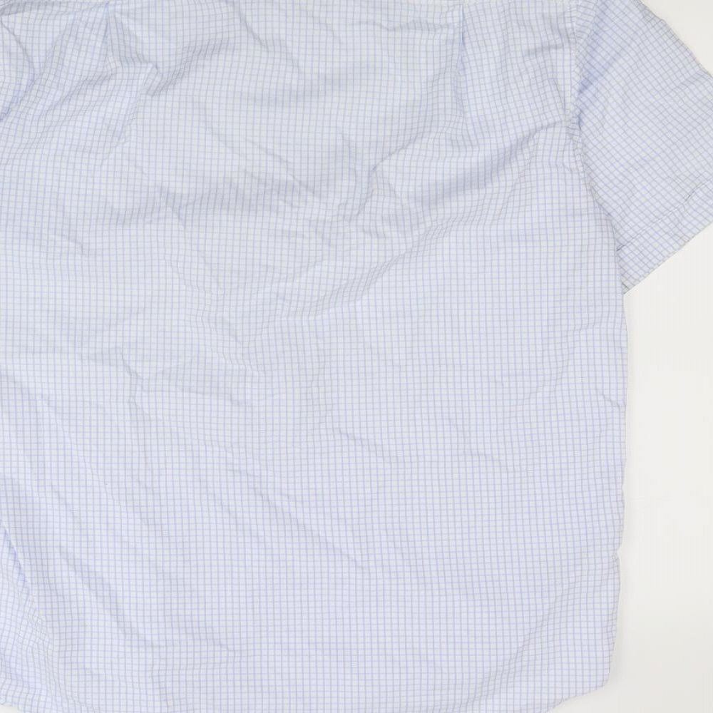 M&S Mens Blue Pinstripe   Dress Shirt Size L