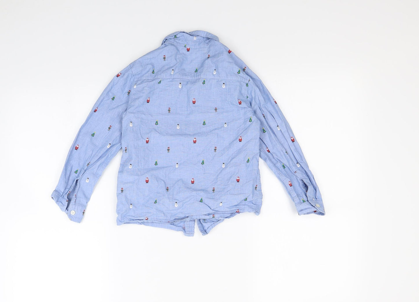 Divided by H&M Boys Blue Spotted  Basic Button-Up Size 6 Years  - Christmas