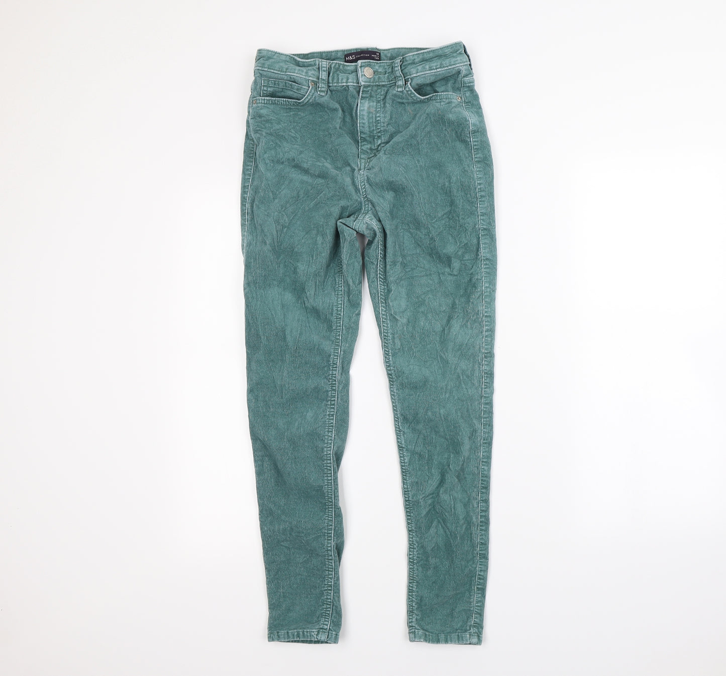 M&S Womens Green   Straight Jeans Size 10 L28 in