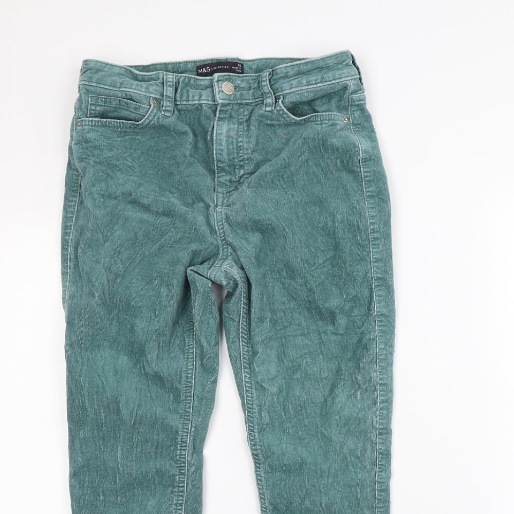 M&S Womens Green   Straight Jeans Size 10 L28 in
