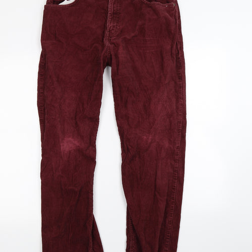 M&S Mens Red   Trousers  Size S L28 in