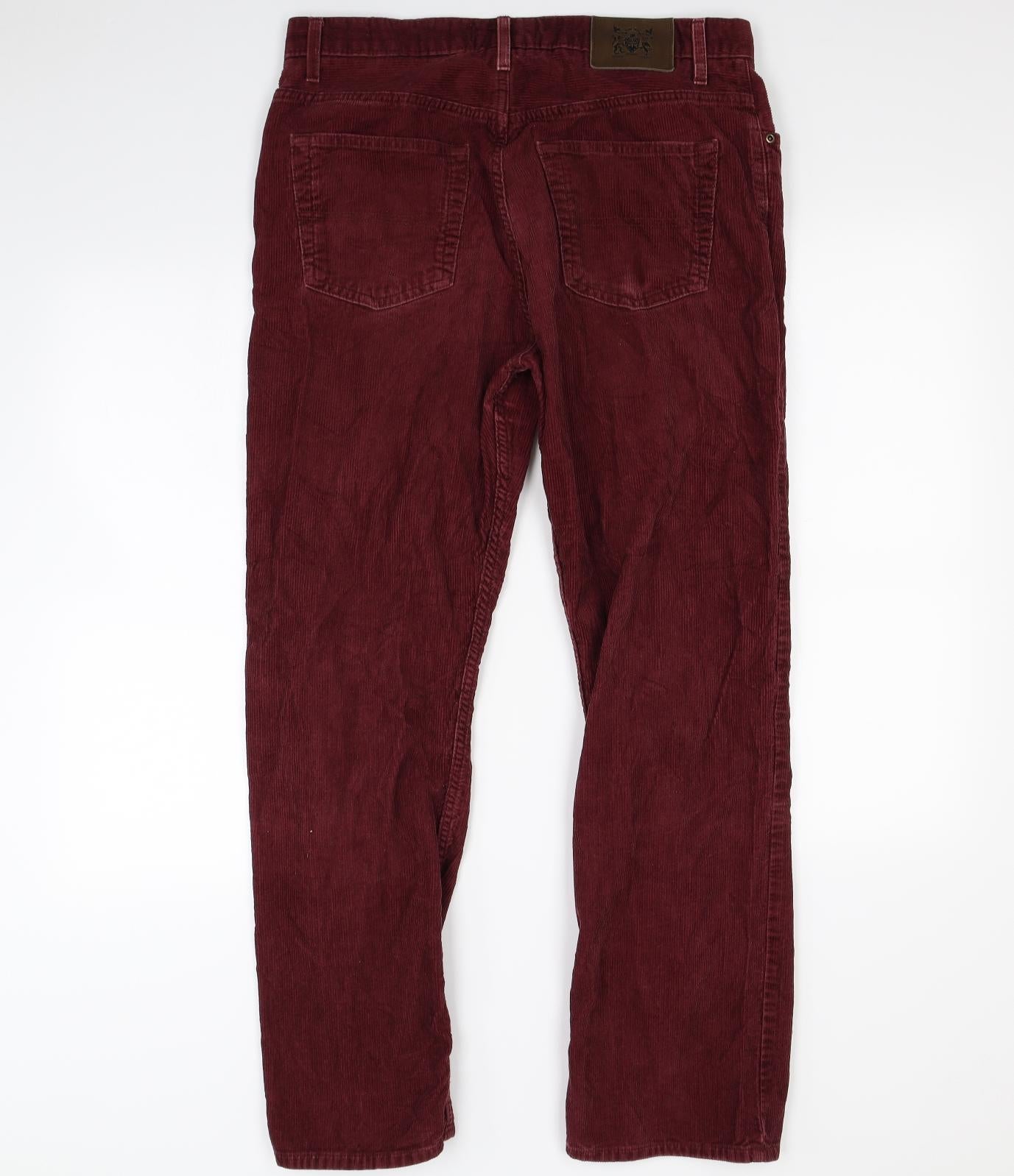 M&S Mens Red   Trousers  Size S L28 in
