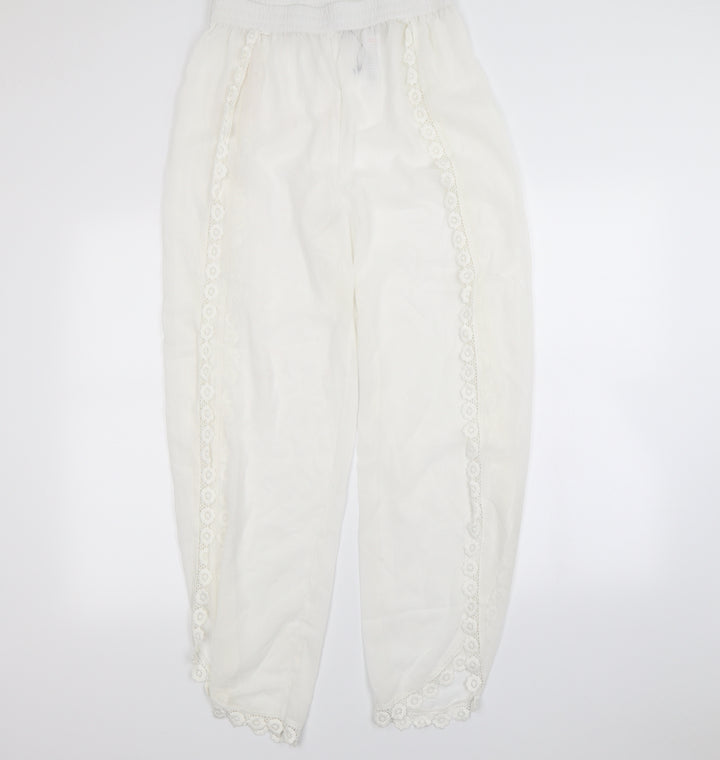 Boohoo Womens White Trousers Size XL L30 in