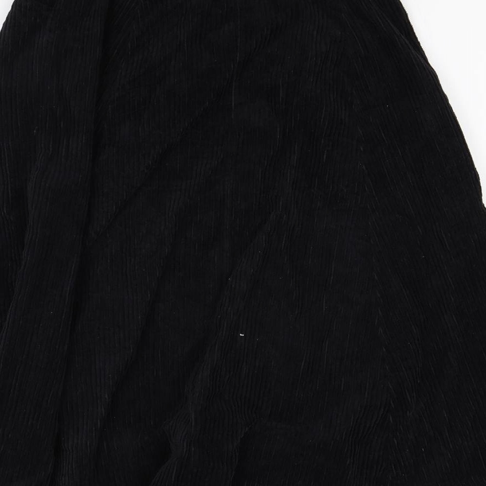 boutondor Womens Black  Corduroy Maxi Skirt Size 14