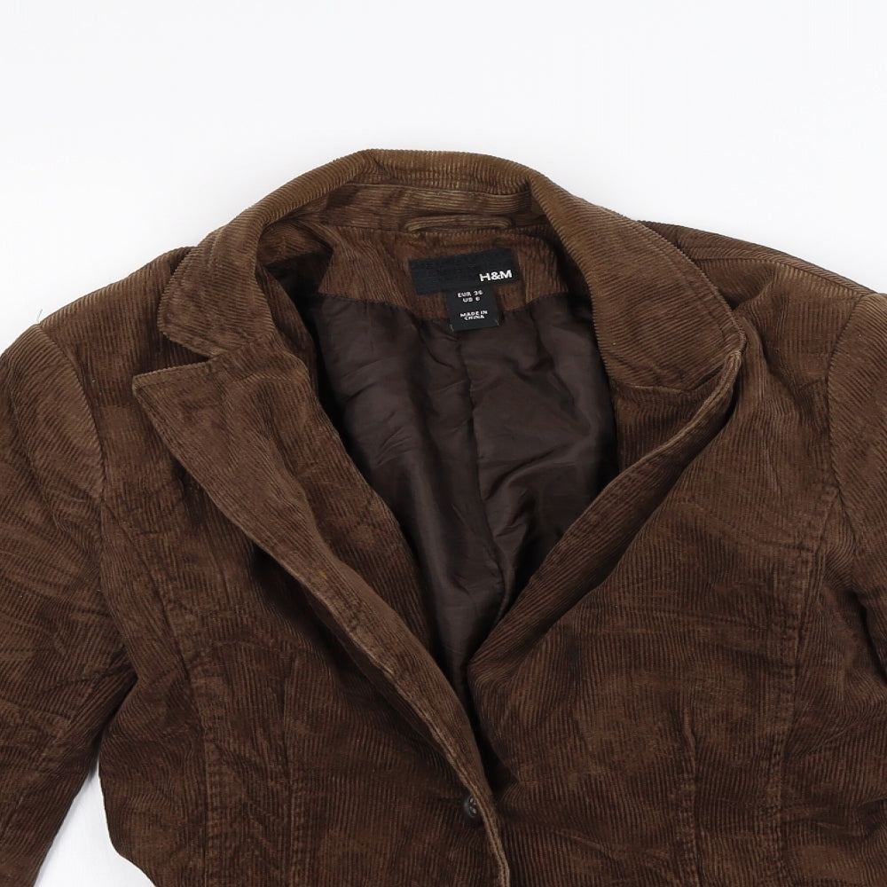 Divided by H&M Womens Brown  Corduroy Jacket  Size 8