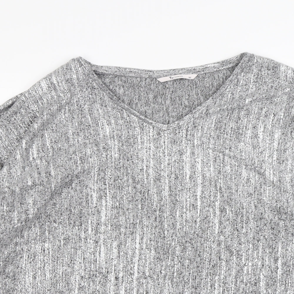 TU Womens Silver   Basic T-Shirt Size 18