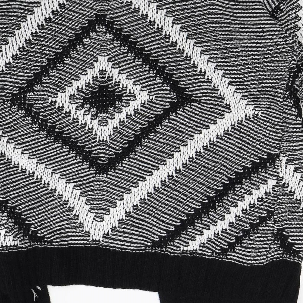 Divided Womens Black Striped  Cardigan Jumper Size M