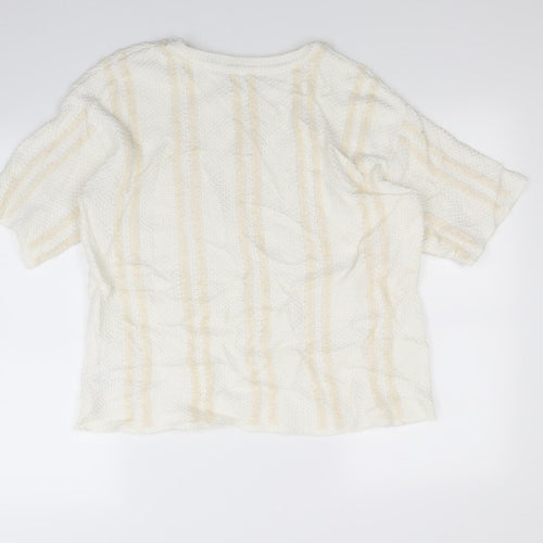 M&S Womens Ivory Striped  Pullover Jumper Size 16