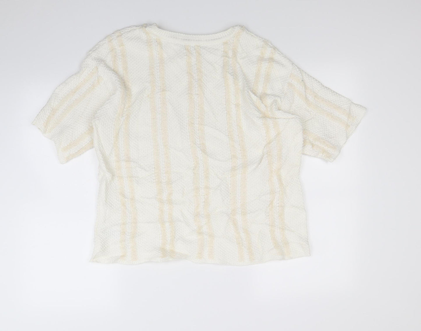M&S Womens Ivory Striped  Pullover Jumper Size 16